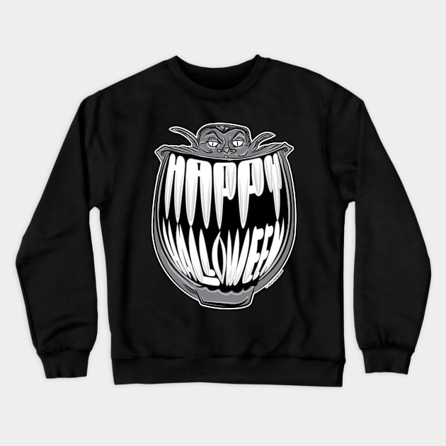 Happy Halloween Grin from Dracula Crewneck Sweatshirt by eShirtLabs